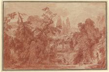 Terrace and Garden of an Italian Villa, 1762/1763. Creator: Jean-Honore Fragonard