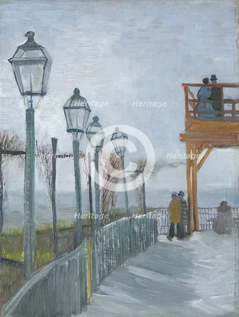 Terrace and Observation Deck at the Moulin de Blute-Fin, Montmartre, early 1887. Creator: Vincent van Gogh.