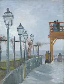 Terrace and Observation Deck at the Moulin de Blute-Fin, Montmartre, early 1887. Creator: Vincent van Gogh