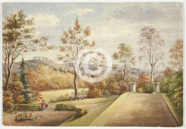 Terrace at Wentworth Castle, November 1848. Creator: Elizabeth Murray.