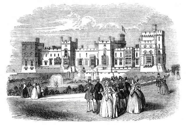 Terrace, eastern front of Windsor Castle, 1844. Creator: Unknown.