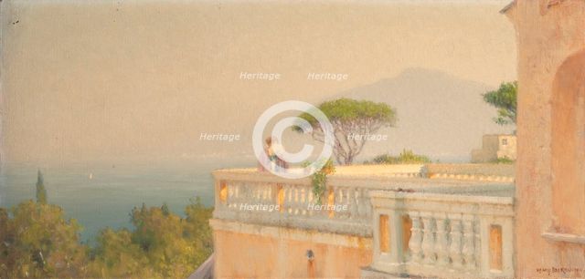 Terrace of the Hotel Cocumella, 1913. Creator: Henry Brokman.