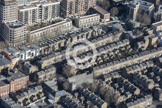 Terraced houses along Larcom Street, Walworth, London, 2018. Creator: Historic England Staff Photographer.