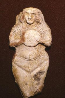 Terracotta Fertility goddess, Ishtar (Astarte), Old Babylonian, c2000 BC