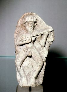 Terracotta figurine of a male musician, Susa, Iran, Middle Elamite period, 1500-1100 BC