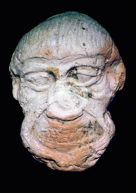 Terracotta head of a demon. Artist: Unknown