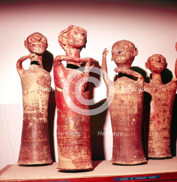 Terracotta Idols from House of the Idols, Citadel of Mycenae, Greece, 13th century BC. Artist: Unknown.