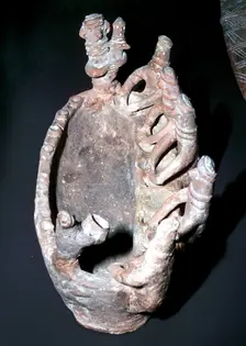 Terracotta model of people at a basin, Cyprus, Middle Bronze Age, 2000-1600 BC