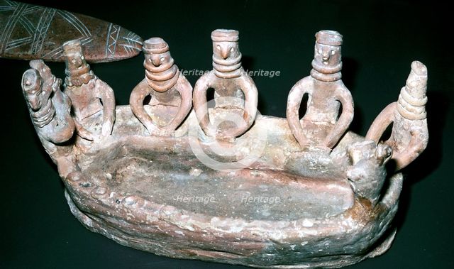 Terracotta model of people at a basin, Cyprus, Middle Bronze Age, 2000-1600 BC. Artist: Unknown