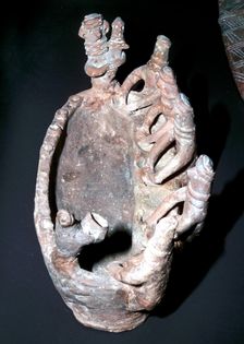 Terracotta model of people at a basin, Cyprus, Middle Bronze Age, 2000-1600 BC