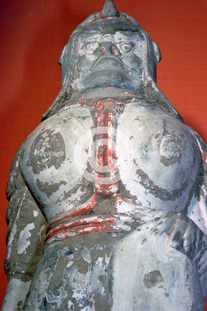 Terracotta painted soldier from the six dynasties period, China. Artist: Unknown