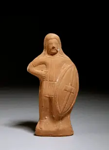 Terracotta statuette of a barbarian warrior, Roman