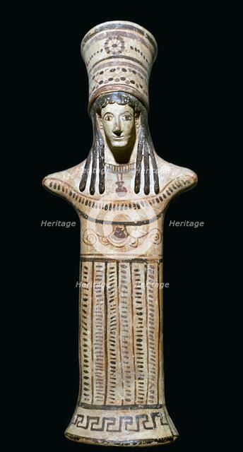 Terracotta statuette of a goddess. Artist: Unknown