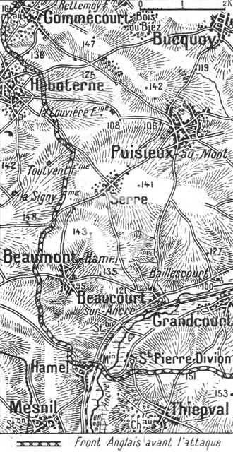 'Terrain de l'offensive britannique sur les deux rives de l'Ancre', 1916. Creator: Unknown.