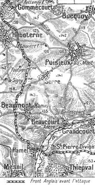 'Terrain de l'offensive britannique sur les deux rives de l'Ancre', 1916. Creator: Unknown.
