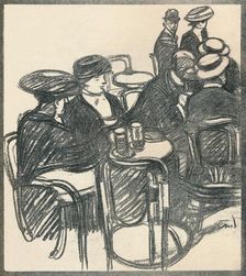 Terrasse De Café c1920, (1923). Artist: Maxime Dethomas