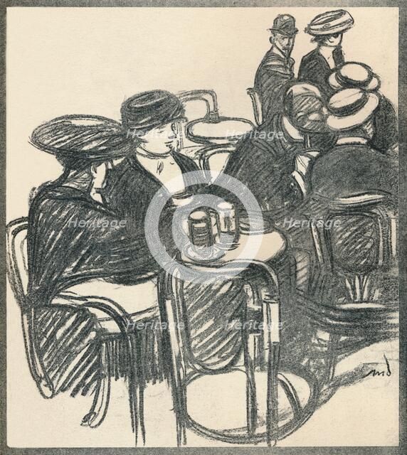 Terrasse De Café', c1920, (1923). Artist: Maxime Dethomas.