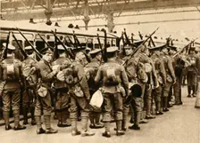 Territorials from Summer Camp - Terriers entraining at Waterloo 1914-1918, (1933). Creator: Unknown