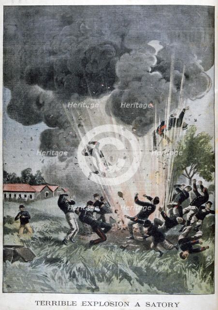Terrible explosion at Satory, France, 1902. Artist: Unknown