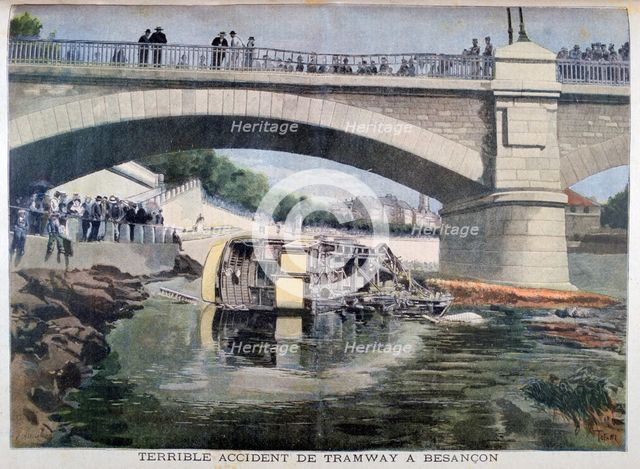 Terrible tramway accident, Besancon, France, 1899. Artist: Oswaldo Tofani