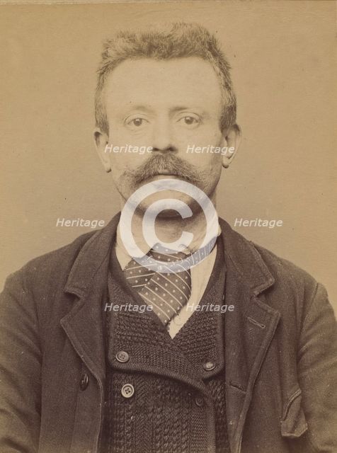 Terrier. Julien, François. 45 ans, né à Saint-Laurent (Mayenne). Menuisier. Anarchiste. 14..., 1894. Creator: Alphonse Bertillon.