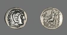 Tertradrachm (Coin) Portraying Alexander the Great as Herakles, 336-323 BCE. Creator: Unknown