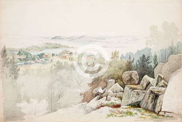 Tervu manor on Kurkijoki, 1860. Creator: Magnus von Wright.