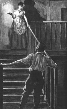 "Tess of the D'Urbervilles", By Thomas Hardy; "Clare came down from the stairway above in... 1891 Creator: E Borough Johnson