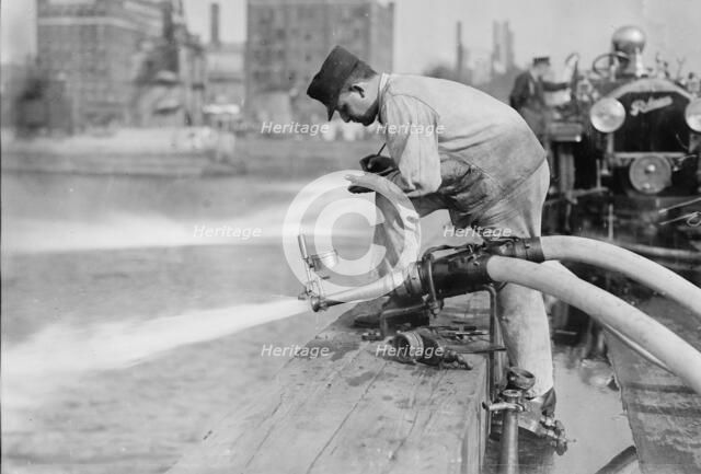 Testing fire engines, 1913. Creator: Bain News Service.