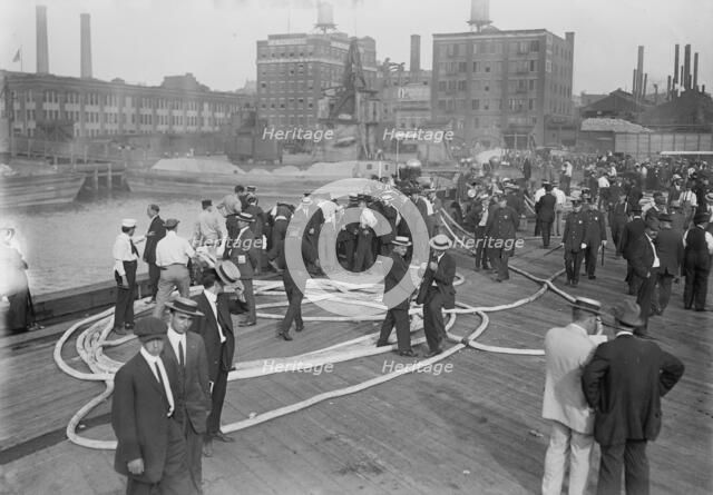 Testing fire engines, 1913. Creator: Bain News Service.