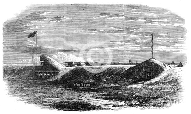 Testing heavy guns at Shoeburyness, 1862. Creator: Unknown.