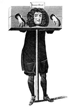 Testis Ovat Titus Oates in the pillory, 17th century (c1905)