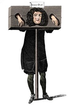 Testis Ovat Titus Oates in the pillory, 17th century (c1905)