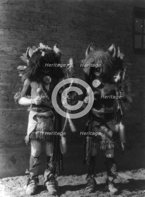 Tesuque buffalo dancers, c1927. Creator: Edward Sheriff Curtis.