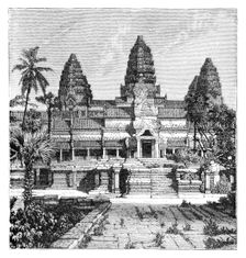 Th chief façade of the temple at Angkor-Wat, Cambodia, 1895