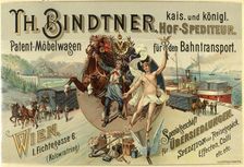 Th. Bindtner - Imperial and Royal court forwarder - Patent furniture wagon for rail transport, 1890s Creator: Anonymous
