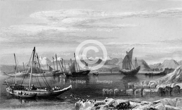 'Thubare, A Small Harbour on the Arabian Coast, Upper Part of the Red Sea', 1834. Creator: Samuel Austin.