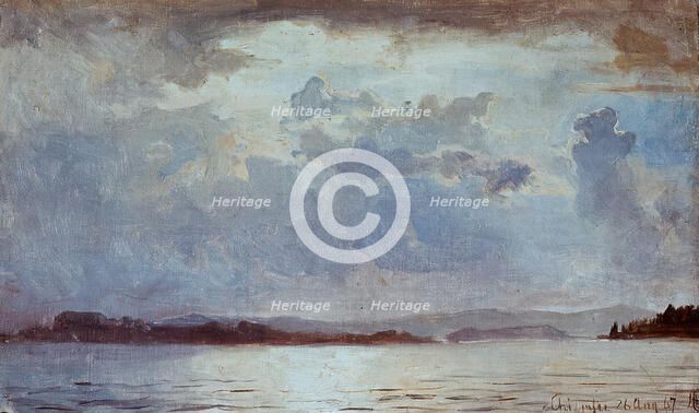 Thunder Clouds over the Chiemsee, 1867. Creator: Hans Gude.