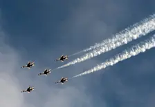 Thunderbirds, 76th Navy celebrations, Nellis AFB, Las Vegas, Nevada, USA, 2022. Creator: Ethel Davies