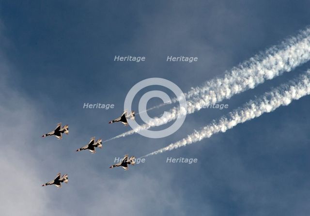 Thunderbirds, 76th Navy celebrations, Nellis AFB, Las Vegas, Nevada, USA, 2022. Creator: Ethel Davies.