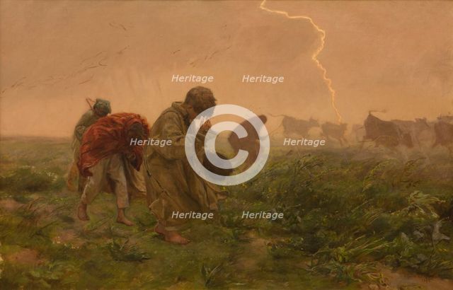 Thunderstorm, 1896. Creator: Jozef Chelmonski.