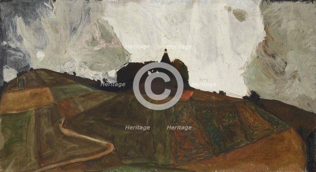 Thunderstorm Mountain (Chapel on Kreuzberg near Krumau), 1910. Creator: Schiele, Egon (1890-1918).