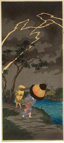 Thunderstorm at Tateishi, 1924-1926. Creator: Takahashi (Shotei), Hiroaki (1871-1945)