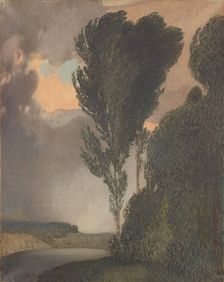 Thunderstorm landscape, 1901. Creator: Rudolf Jettmar