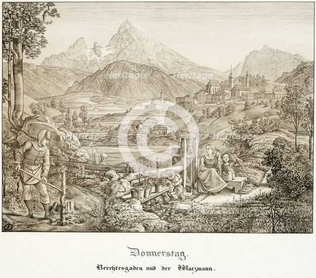 Thursday: Berchtesgaden and the Watzmann, 1823. Creator: Ferdinand Olivier.