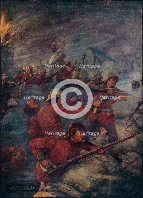 'Thus Did A Hundred Men Keep Three Thousand Savages At Bay', c1908, (c1920).  Artist: Joseph Ratcliffe Skelton.