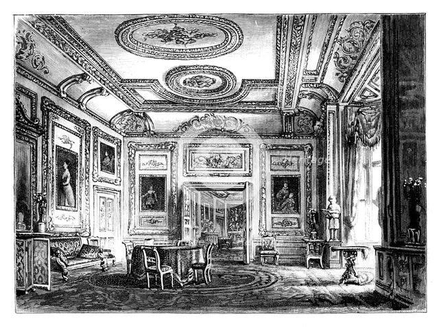 Thw White Drawing Room, Windsor Castle, c1888. Artist: Unknown