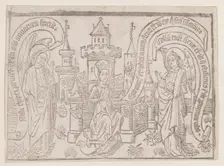 Thy Neck Is Like the Tower of David, illustration from a Canticum Canticorum bloc..., ca. 1460/1465. Creator: Anon