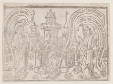 Thy Neck Is Like the Tower of David, illustration from a Canticum Canticorum bloc..., ca. 1460/1465. Creator: Anon