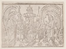 Thy Neck Is Like the Tower of David, illustration from a Canticum Canticorum bloc..., ca. 1460/1465. Creator: Anon